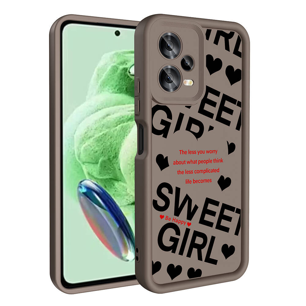 Xiaomi Redmi Note 12 5G Kılıf Kamera Korumalı Baskılı Arka Yüzey Zore Klas Kapak Beyaz