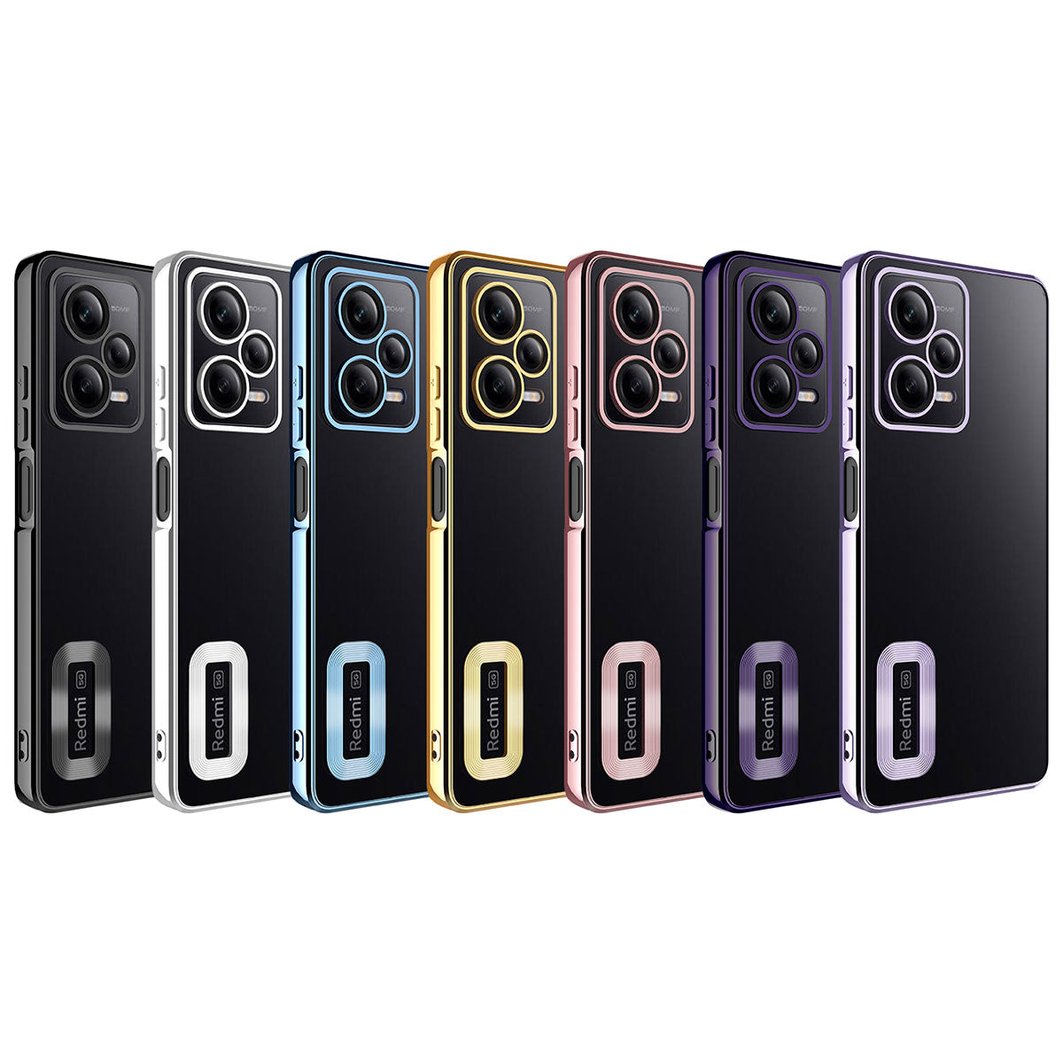 Xiaomi Redmi Note 12 5G Kılıf Kamera Korumalı Logo Gösteren Zore Omega Kapak Derin Mor