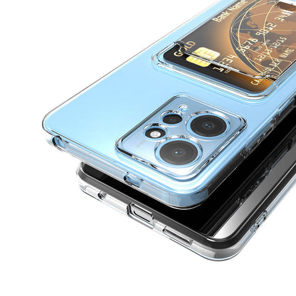 Xiaomi Redmi Note 12 5G Kılıf Kartlıklı Şeffaf Zore Setra Clear Silikon Kapak Renksiz