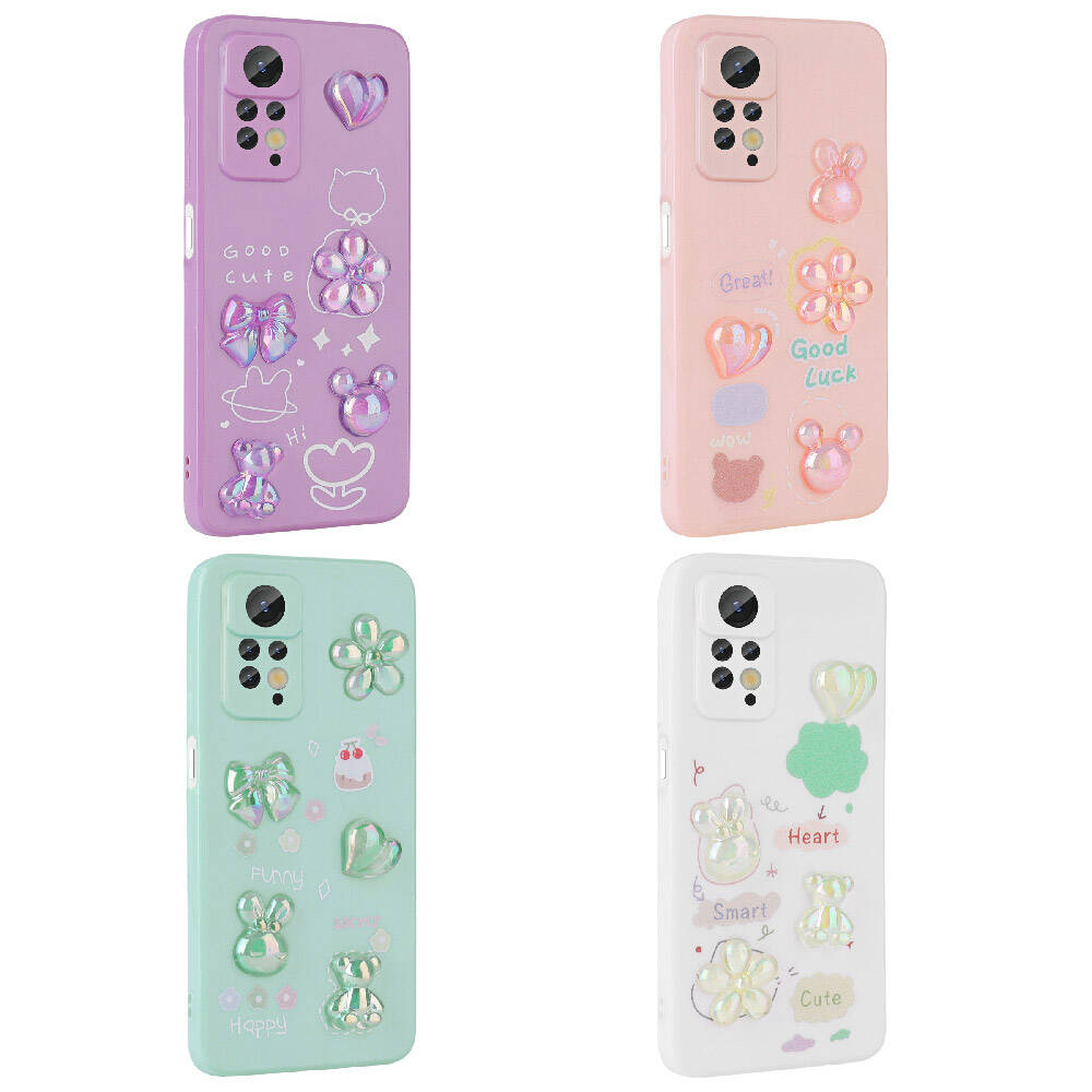 Xiaomi Redmi Note 12 Pro 4G Kılıf Kabartma Figürlü Parlak Zore Toys Silikon Kapak Açık Yeşil