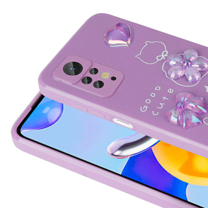 Xiaomi Redmi Note 12 Pro 4G Kılıf Kabartma Figürlü Parlak Zore Toys Silikon Kapak Mor