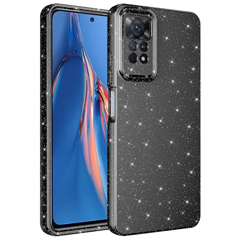 Xiaomi Redmi Note 12 Pro 4G Kılıf Kamera Korumalı Simli Lüks Zore Koton Kapak Gri