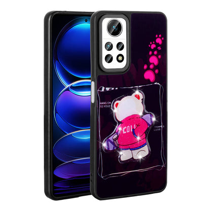 Xiaomi Redmi Note 12 Pro 4G Kılıf Parlayan Kabartmalı İkonik Figürlü Zore Amas Silikon Kapak Siyah