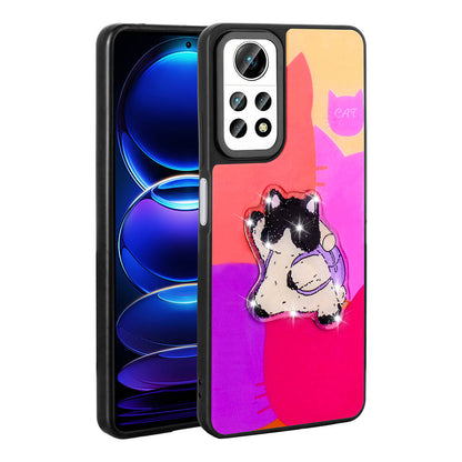 Xiaomi Redmi Note 12 Pro 4G Kılıf Parlayan Kabartmalı İkonik Figürlü Zore Amas Silikon Kapak Mor