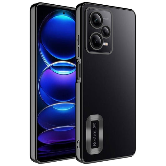 Xiaomi Redmi Note 12 Pro 5G Kılıf Kamera Korumalı Logo Gösteren Zore Omega Kapak Siyah