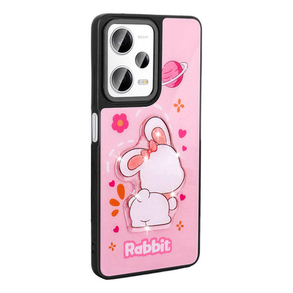 Xiaomi Redmi Note 12 Pro 5G Kılıf Parlayan Kabartmalı İkonik Figürlü Zore Amas Silikon Kapak Siyah