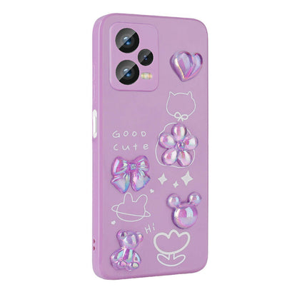 Xiaomi Redmi Note 12 Pro Plus 5G Kılıf Kabartma Figürlü Parlak Zore Toys Silikon Kapak Açık Yeşil