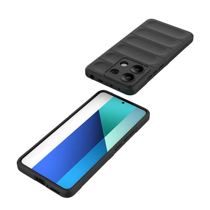 Xiaomi Redmi Note 13 4G Kılıf Esnek TPU Oyuklu Arka Yüzey Tasarımlı Zore Etnik Silikon Kapak Koyu Yeşil