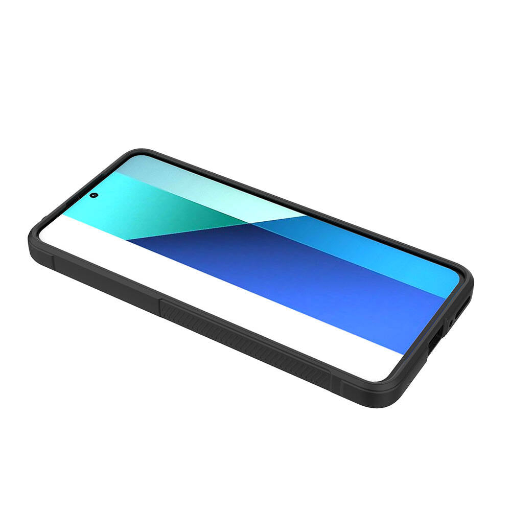 Xiaomi Redmi Note 13 4G Kılıf Esnek TPU Oyuklu Arka Yüzey Tasarımlı Zore Etnik Silikon Kapak Siyah