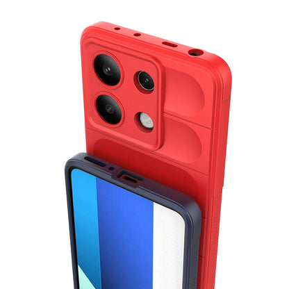 Xiaomi Redmi Note 13 4G Kılıf Esnek TPU Oyuklu Arka Yüzey Tasarımlı Zore Etnik Silikon Kapak Kırmızı