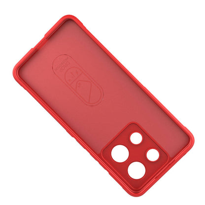 Xiaomi Redmi Note 13 4G Kılıf Esnek TPU Oyuklu Arka Yüzey Tasarımlı Zore Etnik Silikon Kapak Kırmızı