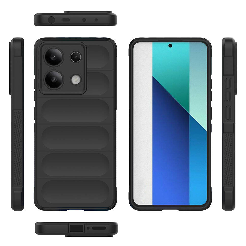 Xiaomi Redmi Note 13 4G Kılıf Esnek TPU Oyuklu Arka Yüzey Tasarımlı Zore Etnik Silikon Kapak Kırmızı