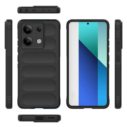 Xiaomi Redmi Note 13 4G Kılıf Esnek TPU Oyuklu Arka Yüzey Tasarımlı Zore Etnik Silikon Kapak Siyah