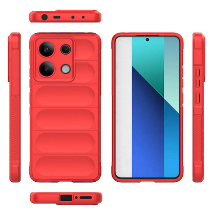 Xiaomi Redmi Note 13 4G Kılıf Esnek TPU Oyuklu Arka Yüzey Tasarımlı Zore Etnik Silikon Kapak Koyu Yeşil