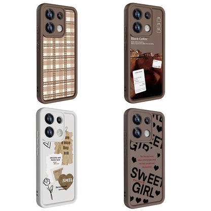 Xiaomi Redmi Note 13 Pro 4G Kılıf Kamera Korumalı Baskılı Arka Yüzey Zore Klas Kapak Açık Kahve