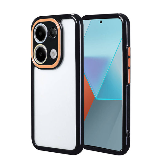 Xiaomi Redmi Note 13 Pro 4G Kılıf Kamera Korumalı Renkli Kenar ve Çerçeve Tasarımlı Zore Vitamin Kapak Siyah