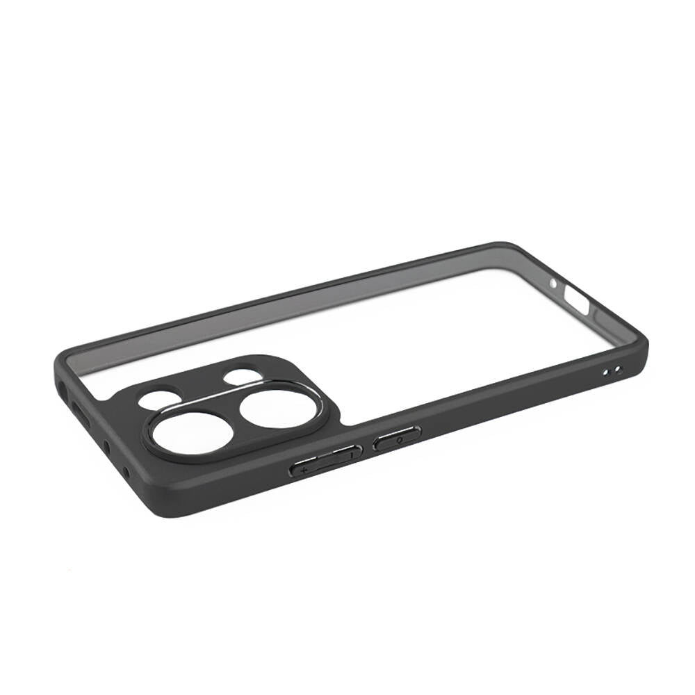 Xiaomi Redmi Note 13 Pro 4G Kılıf Kamera Korumalı Şeffaf Arka Yüzey Zore New Roll Kapak Siyah