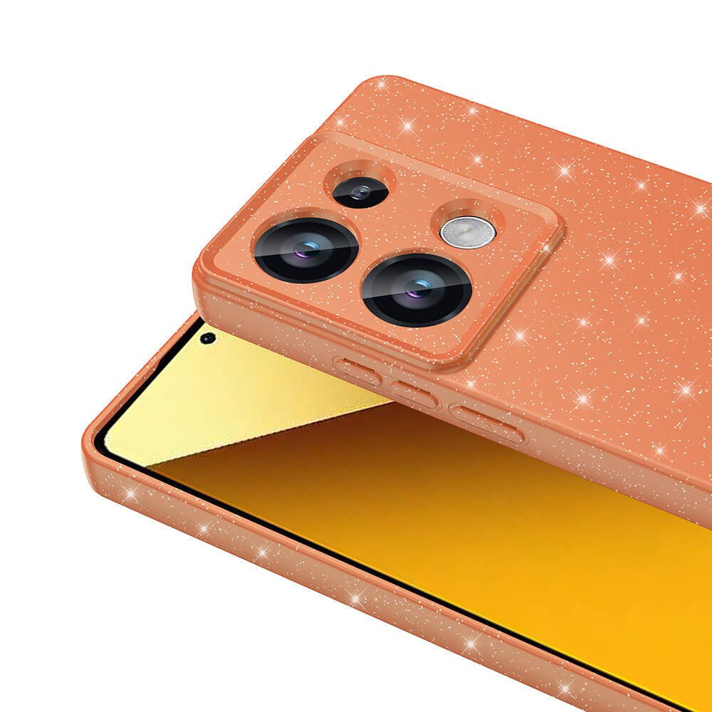 Xiaomi Redmi Note 13 Pro 4G Kılıf Kamera Korumalı Simli Lüks Zore Koton Kapak Lila