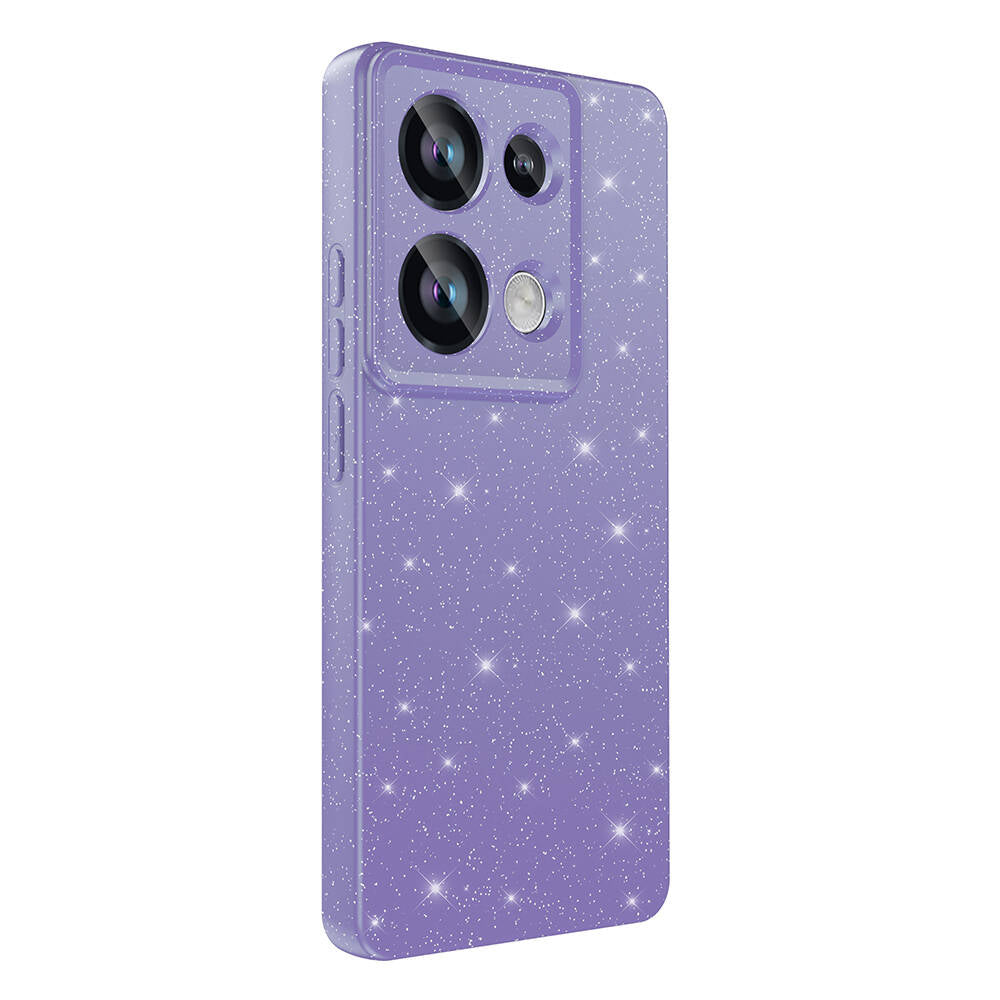 Xiaomi Redmi Note 13 Pro 4G Kılıf Kamera Korumalı Simli Lüks Zore Koton Kapak Pembe Koyu