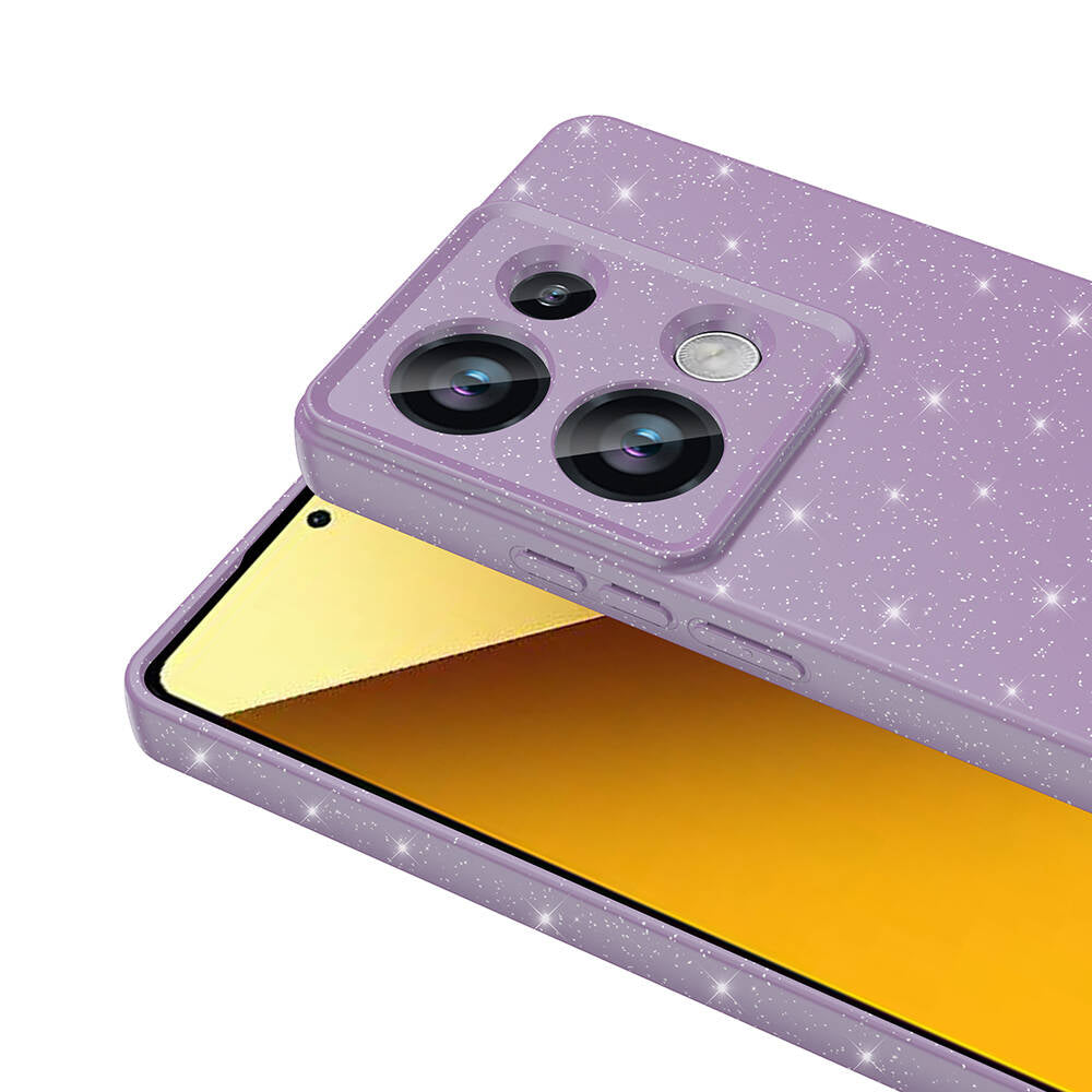 Xiaomi Redmi Note 13 Pro 4G Kılıf Kamera Korumalı Simli Lüks Zore Koton Kapak Gümüş