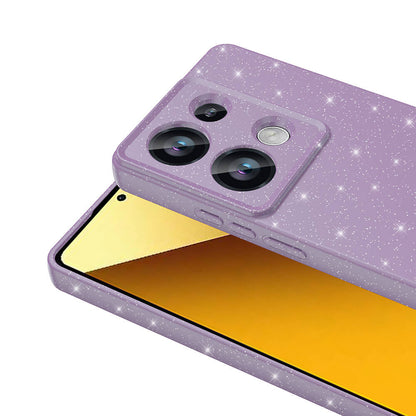 Xiaomi Redmi Note 13 Pro 4G Kılıf Kamera Korumalı Simli Lüks Zore Koton Kapak Mor