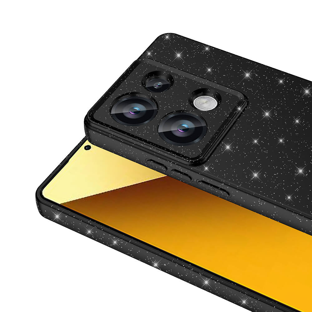 Xiaomi Redmi Note 13 Pro 4G Kılıf Kamera Korumalı Simli Lüks Zore Koton Kapak Gümüş