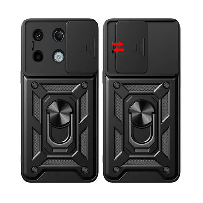 Xiaomi Redmi Note 13 Pro 5G Kılıf Magnetik Standlı Kamera Korumalı Zore Sürgülü Vega Kapak Siyah