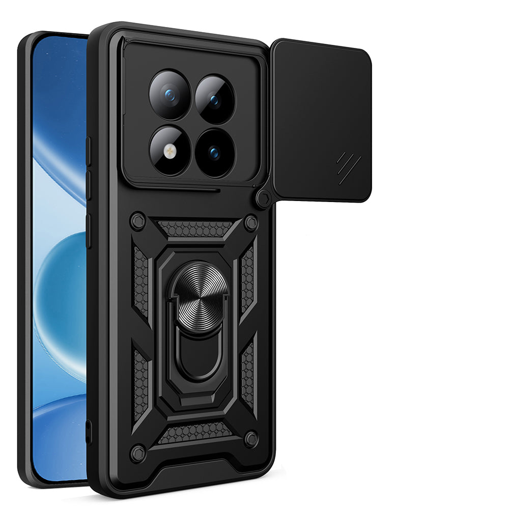 Xiaomi Redmi Note 15 Pro Plus Kılıf Magnetik Standlı Kamera Korumalı Zore Sürgülü Vega Kapak