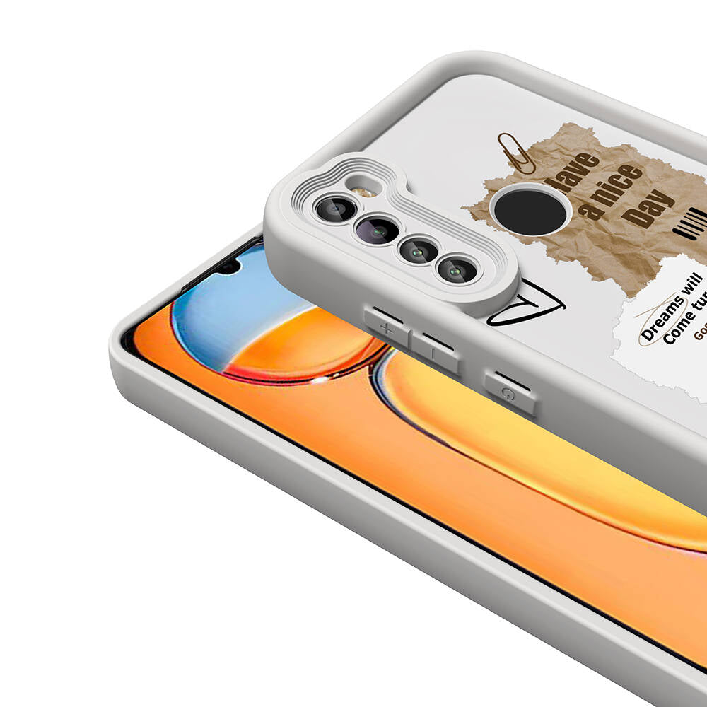 Xiaomi Redmi Note 8 Kılıf Kamera Korumalı Baskılı Arka Yüzey Zore Klas Kapak Koyu Kahve