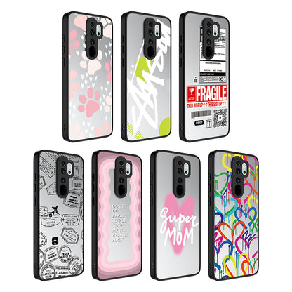 Xiaomi Redmi Note 8 Pro Kılıf Aynalı Desenli Kamera Korumalı Parlak Zore Mirror Kapak Yazı