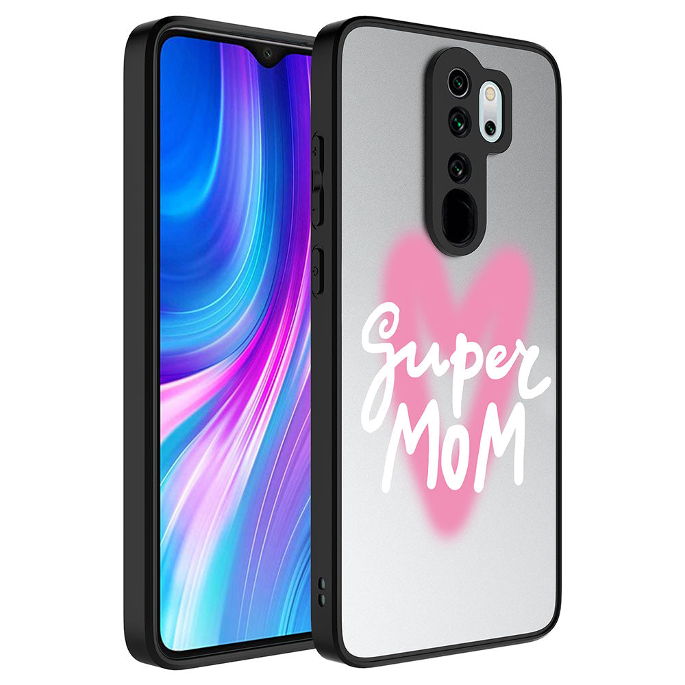 Xiaomi Redmi Note 8 Pro Kılıf Aynalı Desenli Kamera Korumalı Parlak Zore Mirror Kapak Süper Anne