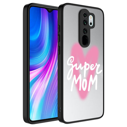 Xiaomi Redmi Note 8 Pro Kılıf Aynalı Desenli Kamera Korumalı Parlak Zore Mirror Kapak Süper Anne