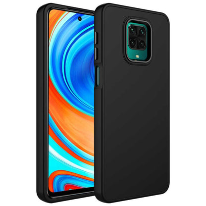 Xiaomi Redmi Note 9 Pro Kılıf Metal Çerçeve ve Buton Tasarımlı Silikon Zore Luna Kapak