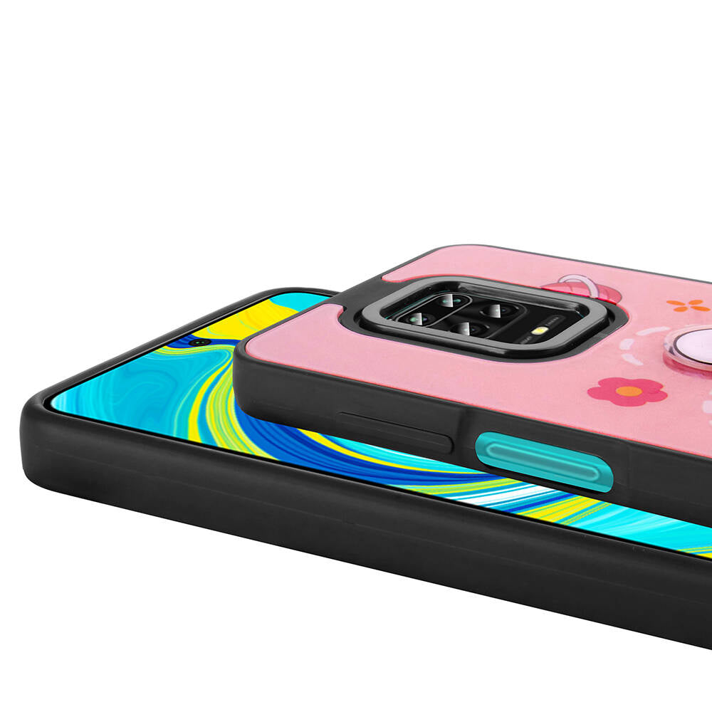 Xiaomi Redmi Note 9 Pro Kılıf Parlayan Kabartmalı İkonik Figürlü Zore Amas Silikon Kapak Beyaz