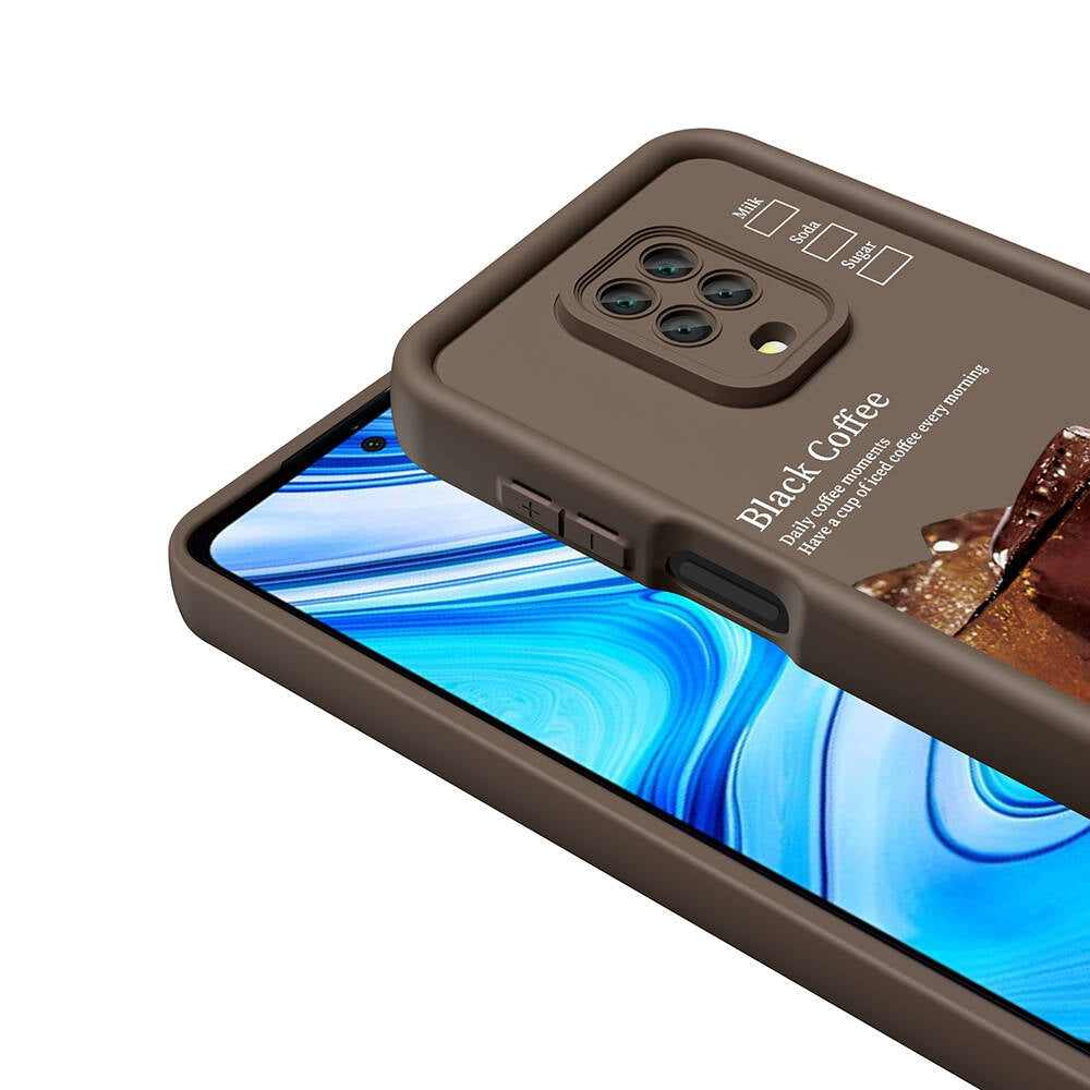Xiaomi Redmi Note 9S Kılıf Kamera Korumalı Baskılı Arka Yüzey Zore Klas Kapak Koyu Kahve