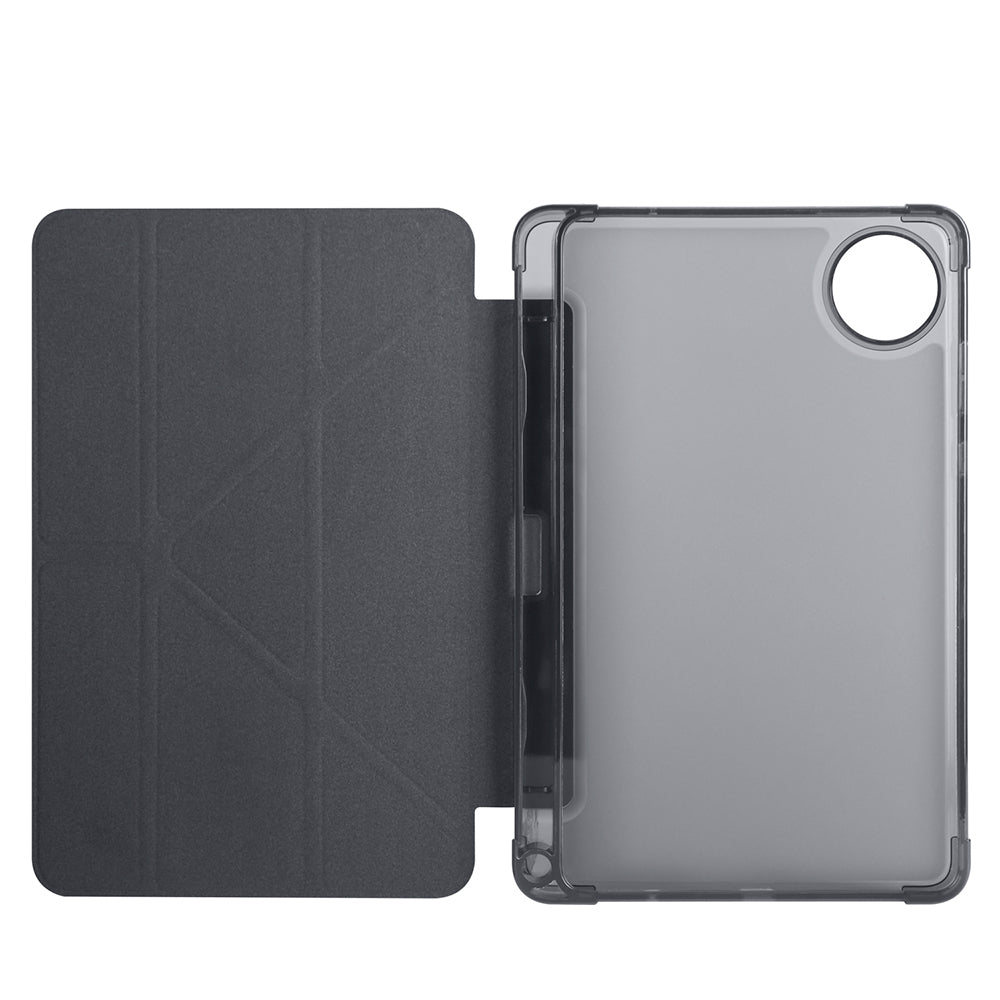 Xiaomi Redmi Pad SE 8.7 Kılıf Zore Tri Folding Kalem Bölmeli Standlı Kılıf Gri