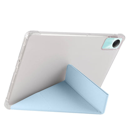 Xiaomi Redmi Pad SE Kılıf Zore Tri Folding Kalem Bölmeli Standlı Kılıf Mavi