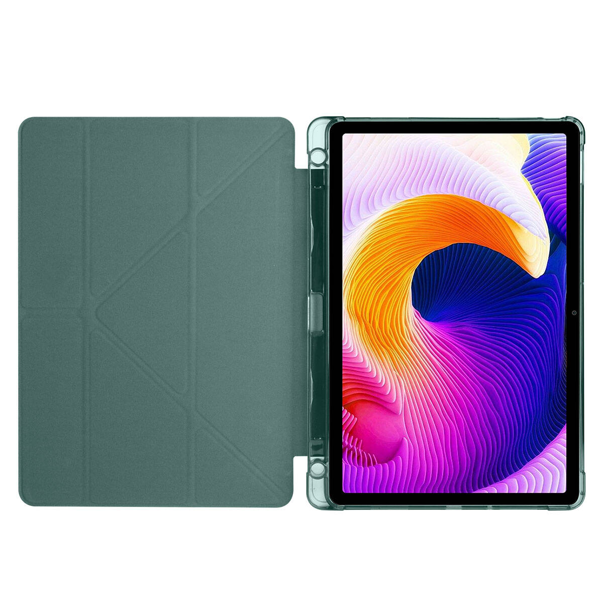 Xiaomi Redmi Pad SE Kılıf Zore Tri Folding Kalem Bölmeli Standlı Kılıf Mor