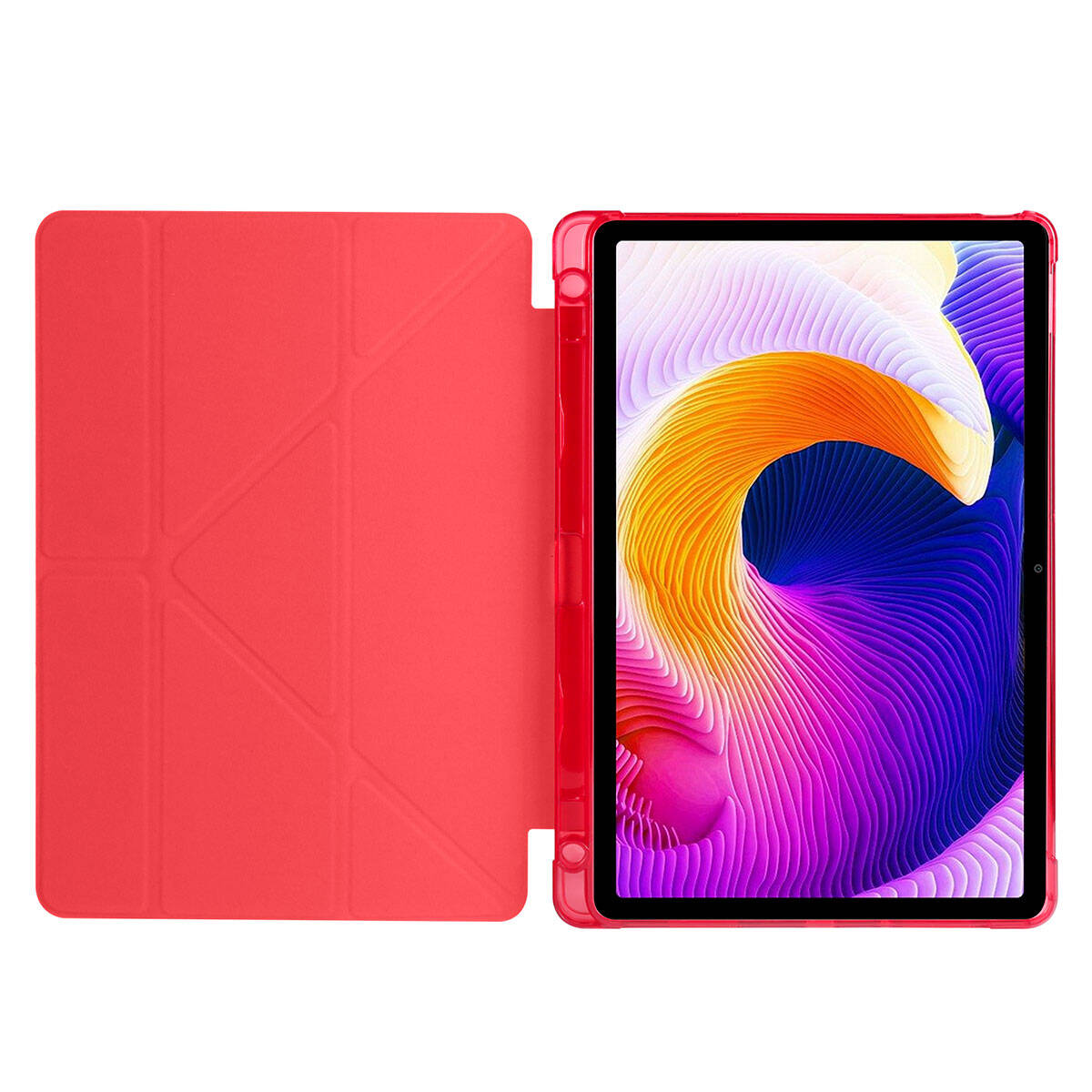 Xiaomi Redmi Pad SE Kılıf Zore Tri Folding Kalem Bölmeli Standlı Kılıf Mor
