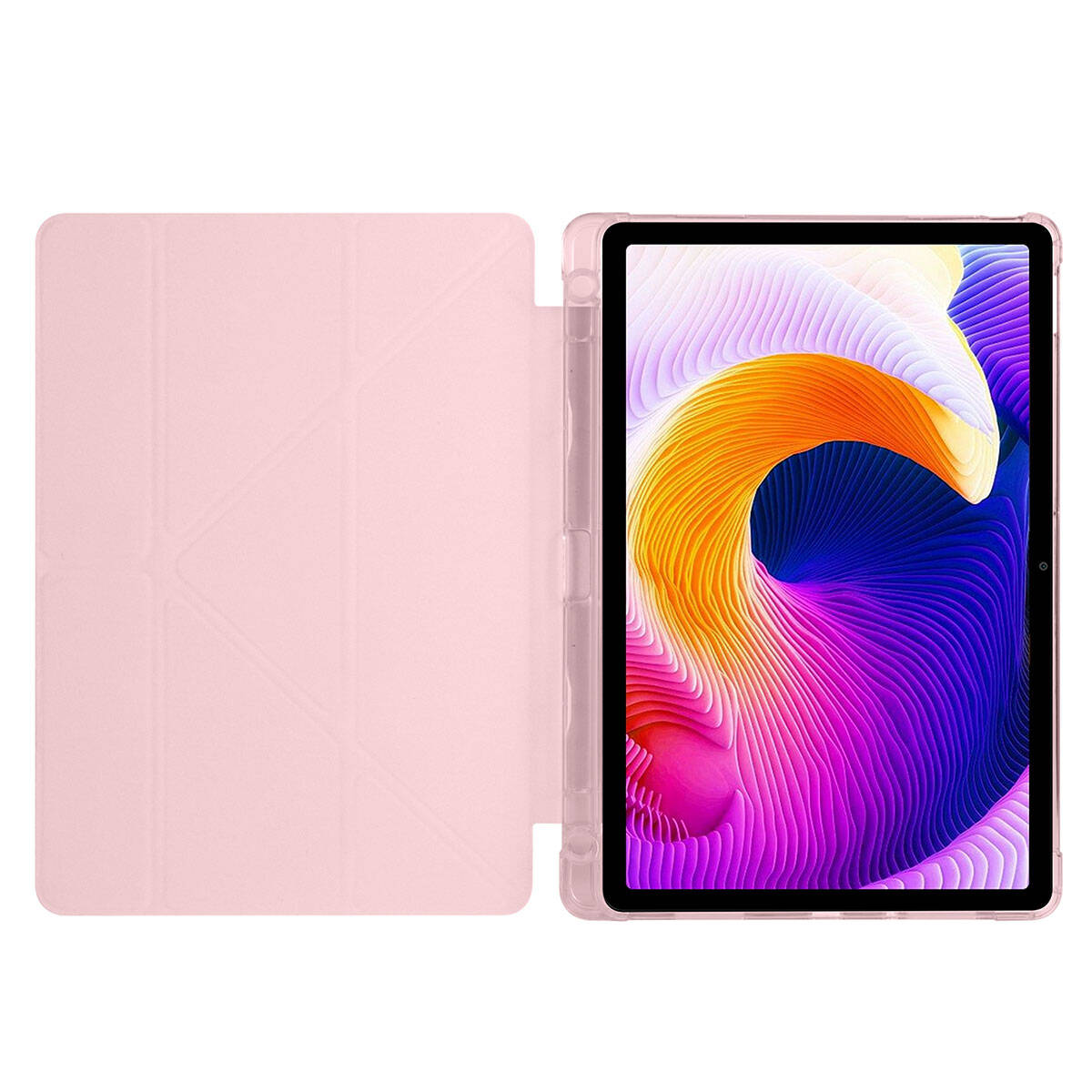 Xiaomi Redmi Pad SE Kılıf Zore Tri Folding Kalem Bölmeli Standlı Kılıf Koyu Yeşil