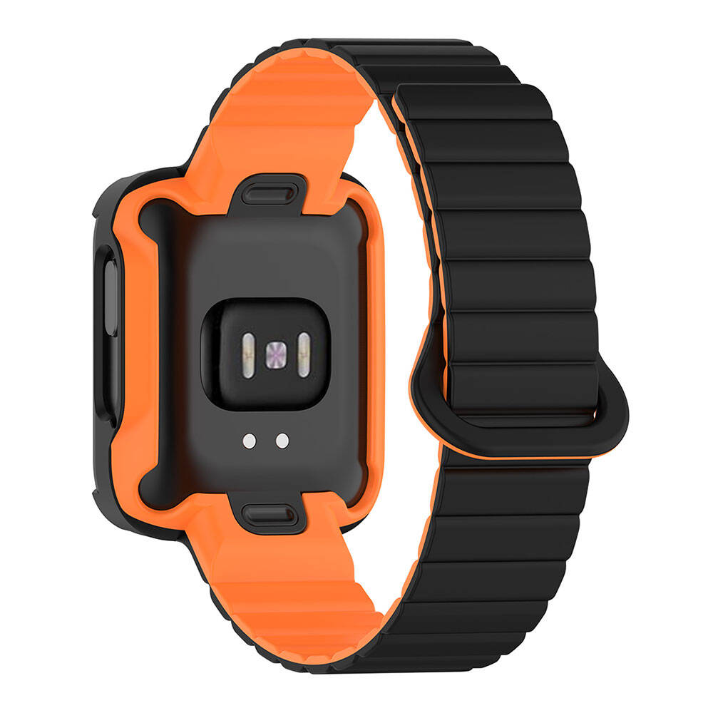 Xiaomi Redmi Watch 1 Silikon Kordon Zore KRD-105 Strap Kayış Starlight-Turuncu