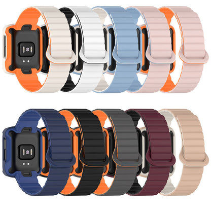 Xiaomi Redmi Watch 1 Silikon Kordon Zore KRD-105 Strap Kayış Gri-Turuncu