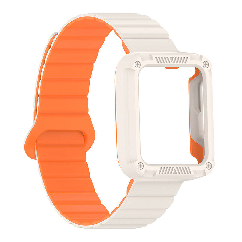 Xiaomi Redmi Watch 2 Silikon Kordon Zore KRD-105 Strap Kayış Siyah-Turuncu