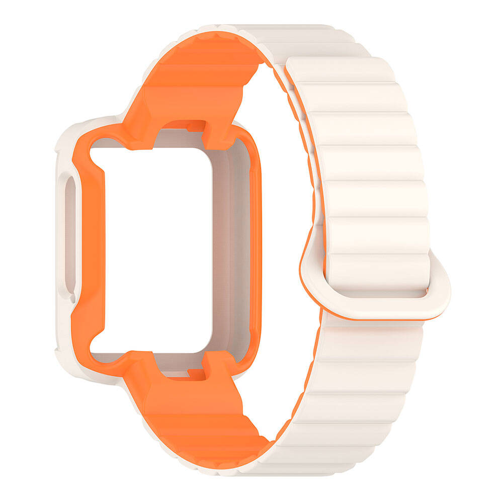Xiaomi Redmi Watch 2 Silikon Kordon Zore KRD-105 Strap Kayış Koyu Kırmızı-Siyah