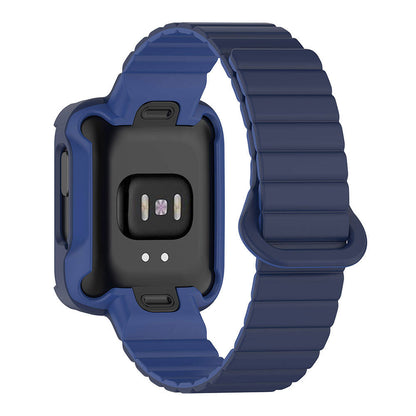 Xiaomi Redmi Watch 2 Silikon Kordon Zore KRD-105 Strap Kayış Koyu Kırmızı-Siyah