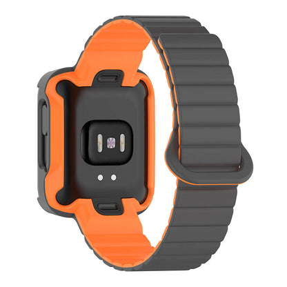 Xiaomi Redmi Watch 2 Silikon Kordon Zore KRD-105 Strap Kayış Gri-Turuncu