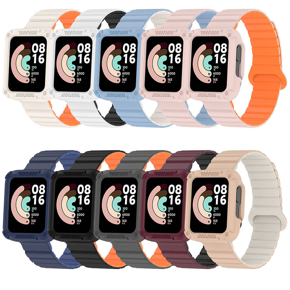 Xiaomi Redmi Watch 2 Silikon Kordon Zore KRD-105 Strap Kayış Siyah-Turuncu