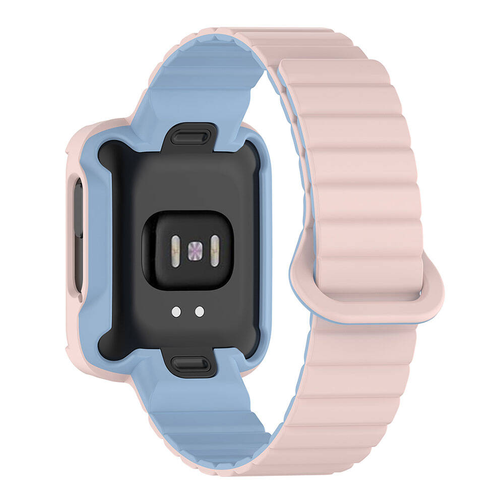 Xiaomi Redmi Watch 2 Silikon Kordon Zore KRD-105 Strap Kayış Pembe-Turuncu