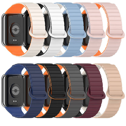 Xiaomi Redmi Watch 4 Silikon Kordon Zore KRD-105 Strap Kayış Koyu Kırmızı-Siyah