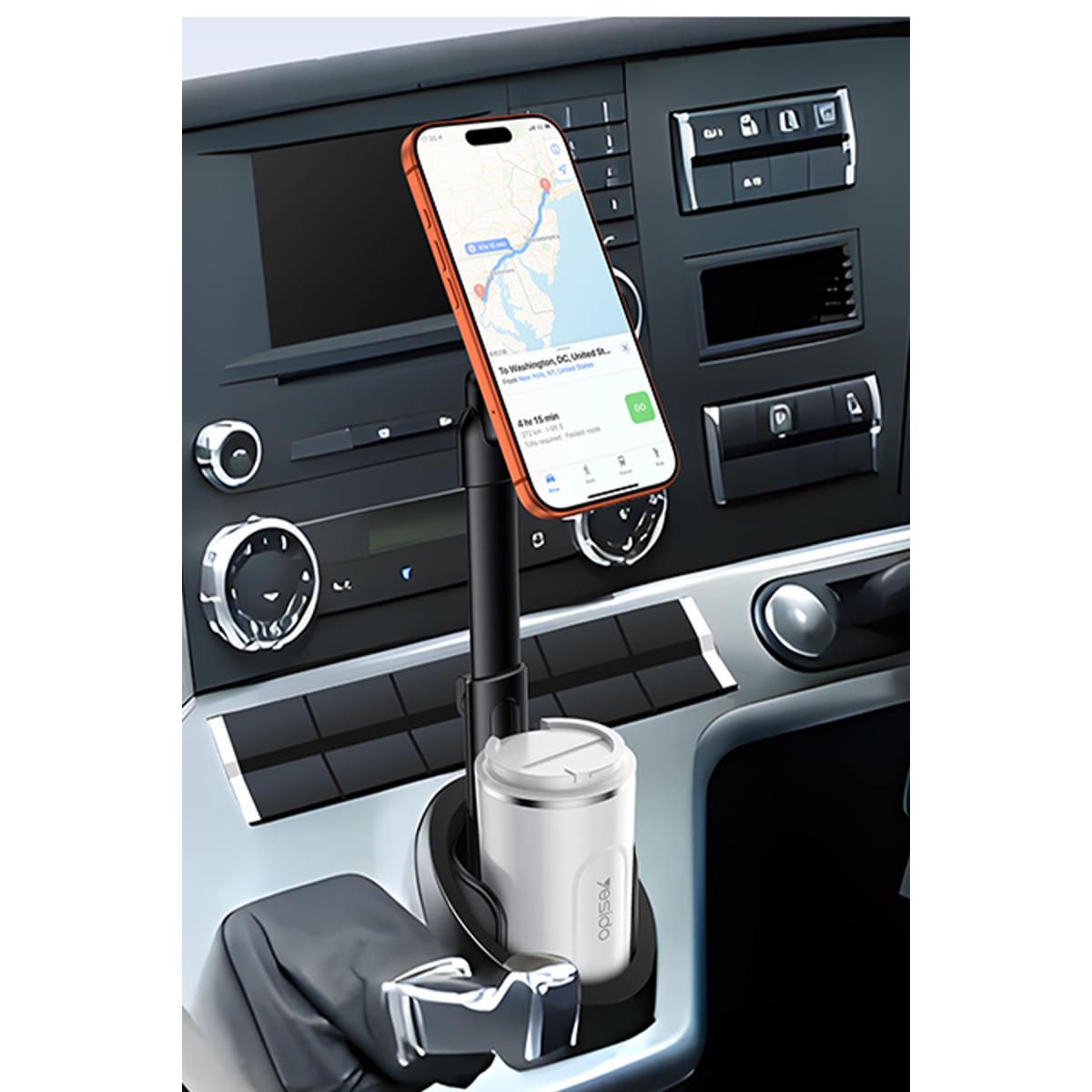 Yesido C230 Ayarlanabilir Yükseklikli 360 Derece Dönen 16 Mıknatıslı Bardaklıklı Magsafe Araç Tutucu